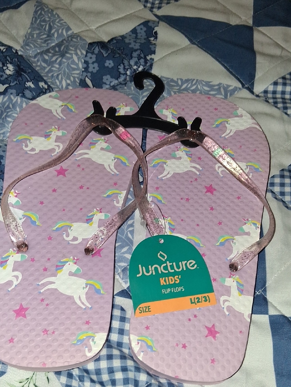 Juncture Kids Pink Unicorn Flip Flops